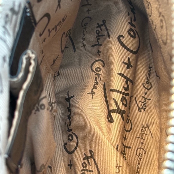 Foley +Corinna  black leather small handbag 10x 6” - Picture 3 of 4